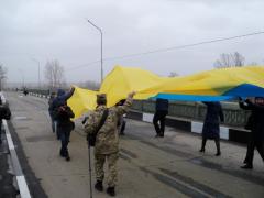 Открытие моста Северодонецк-Рубежное, поврежденного сепаратистами в июле 2014-го