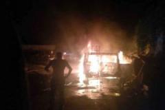 В Северодонецке сгорел пассажирский микроавтобус