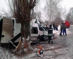 По пути из Станицы Луганской в Рубежное маршрутка врезалась в дерево